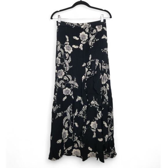 y2k Billabong Floral Flower Black Skirt Surf Surfer Beach Boho Hawaiian Hawaii - Picture 1 of 7